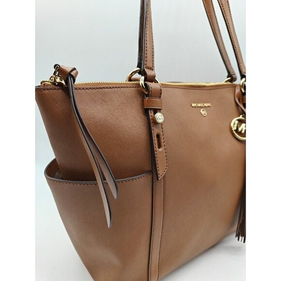 MICHAEL KORS Sullivan leather side pockets large tote bag - Brown/Luggage - Picture 8 of 15